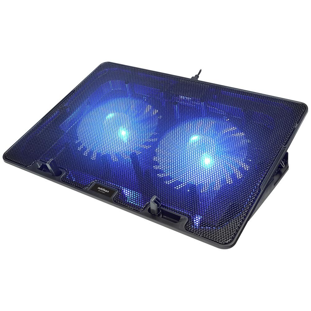 Addison AD-S1 Waft Mavi Led Işıklı 2 Fanlı 2 Usb Dc 5V 125*125*20mm Notebook Soğutucu Stand