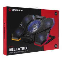 Rampage AD-RC13 BELLATRIX Siyah 5 Fan 2 USB RGB Işıklı 15''-17'' Notebook Soğutucu Stand