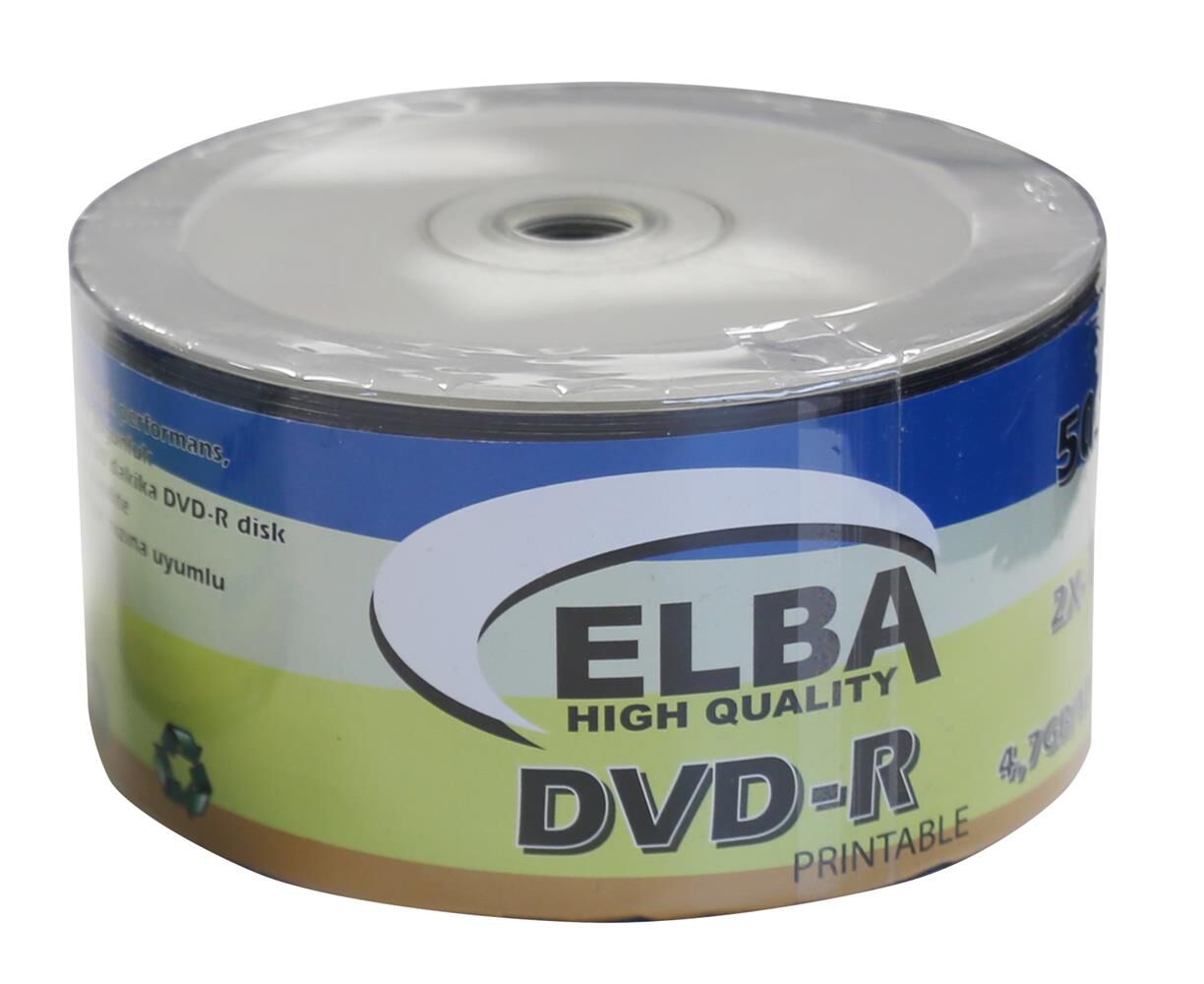 Elba Dvd-R 4,7GB/120MIN 50li 16X Printable Dvd-R Shrink