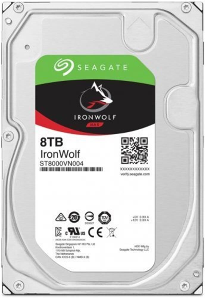 Seagate 8Tb ST8000VN004 Ironwolf 3,5'' 7200Rpm 256Mb Rv Sensör, Sata 3, 7/24 Nas Diski