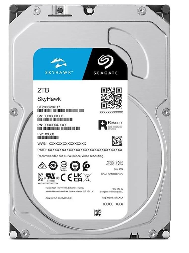 Seagate 2TB ST2000VX017 5900Rpm 256MB Harddisk 7/24 Güvenlik Diski (Resmi Distribitör Ürünü)