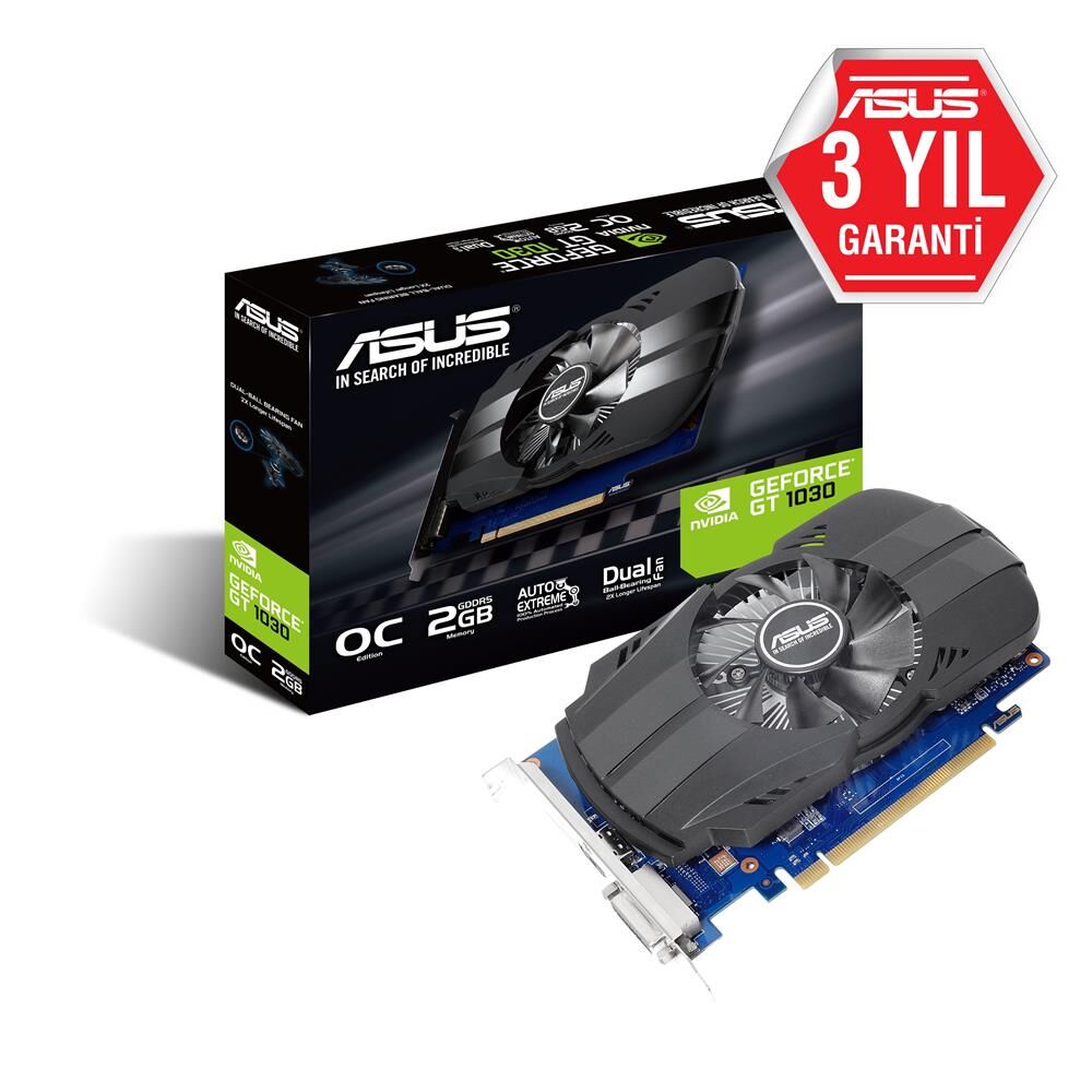 Asus 2Gb PH-GT1030-O2G Gddr5 6008Mhz 64-Bit Dvı/Hdmı (PH-GT1030-O2G) Ekran Kartı