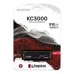 Kingston 512GB KC3000 NVMe Okuma 7000MB-Yazma 3900MB M.2 SSD (SKC3000S/512G)