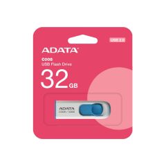 Adata C008/32GB 32GB USB2.0 Classic (White + Blue) Flash Bellek