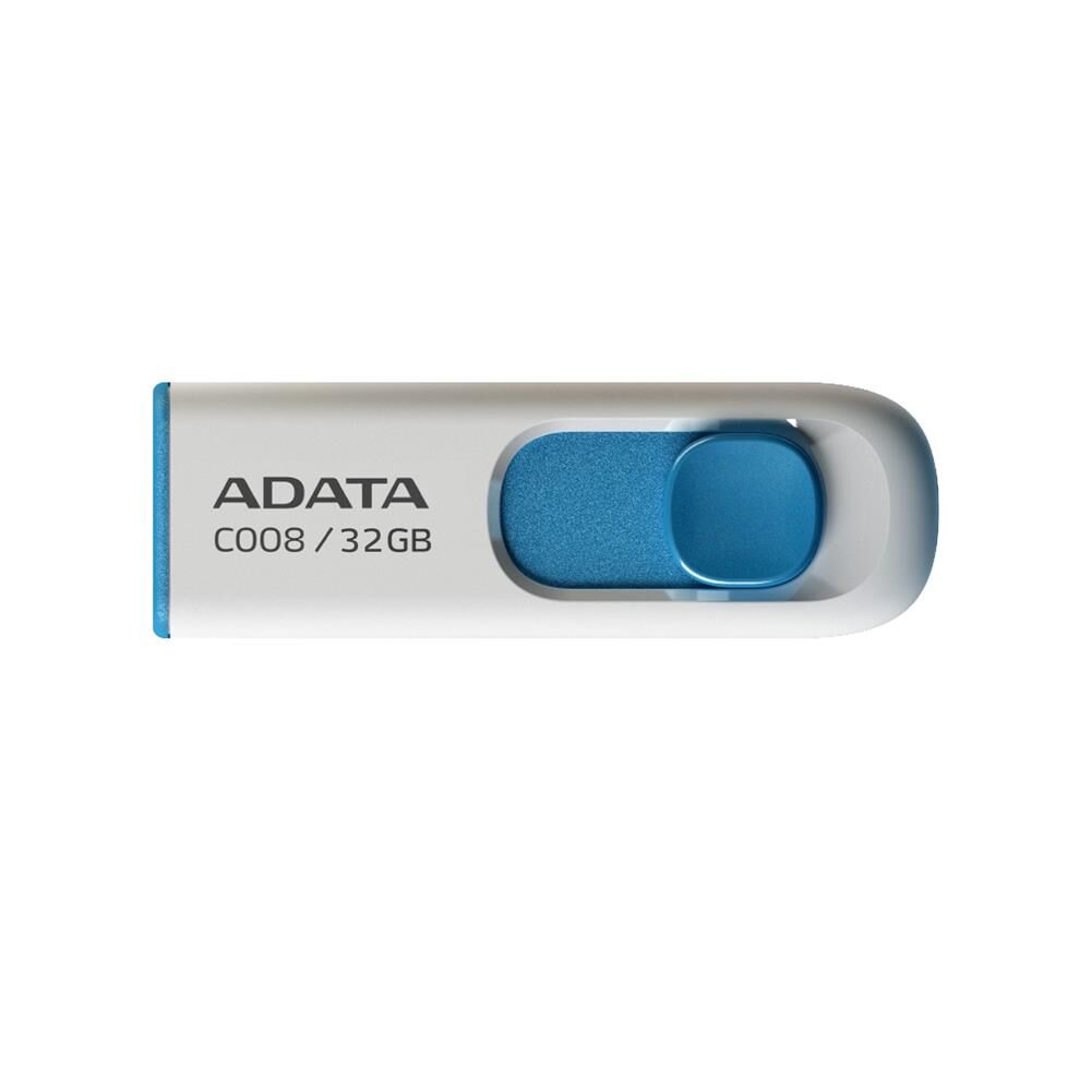 Adata C008/32GB 32GB USB2.0 Classic (White + Blue) Flash Bellek