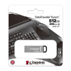 Kingston DTKN/512GB 512GB DataTraveler Kyson 200MB/s Metal USB 3.2 Gen 1 Flash Bellek