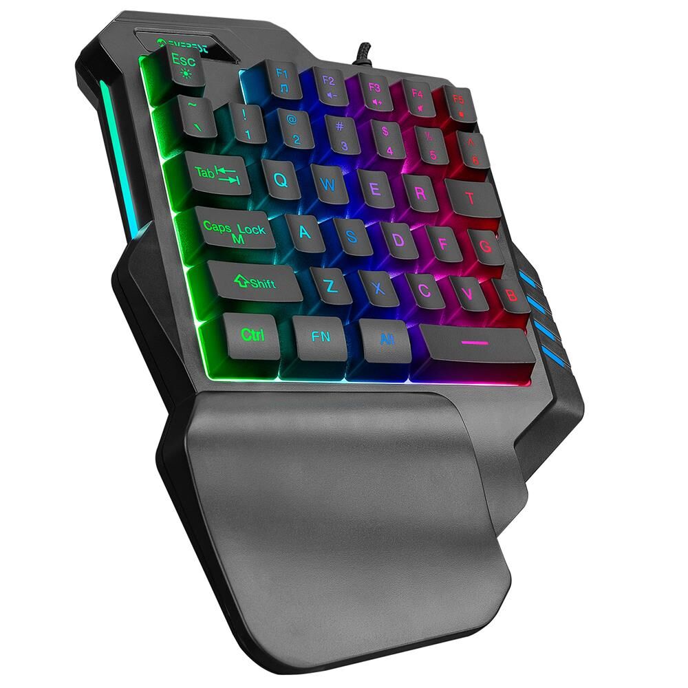 Everest KB-R177 SALVO Siyah USB Led Işıklı Q 35 Tuşlu Multimedya Mini Gaming Oyuncu Klavyesi