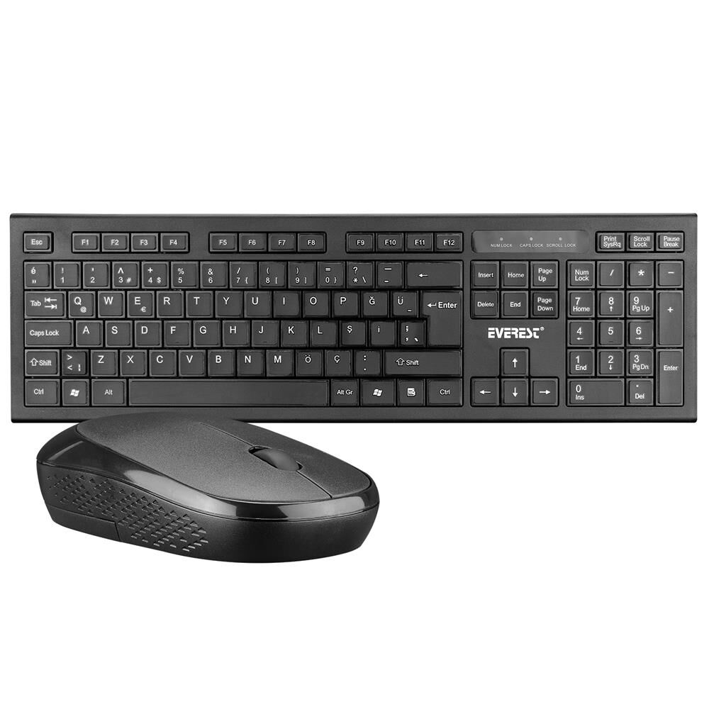 Everest KM-6121 Siyah Kablosuz Q Slim Klavye + Mouse Set